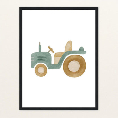 Traktor Poster mit Holzrahmen von tinylearner