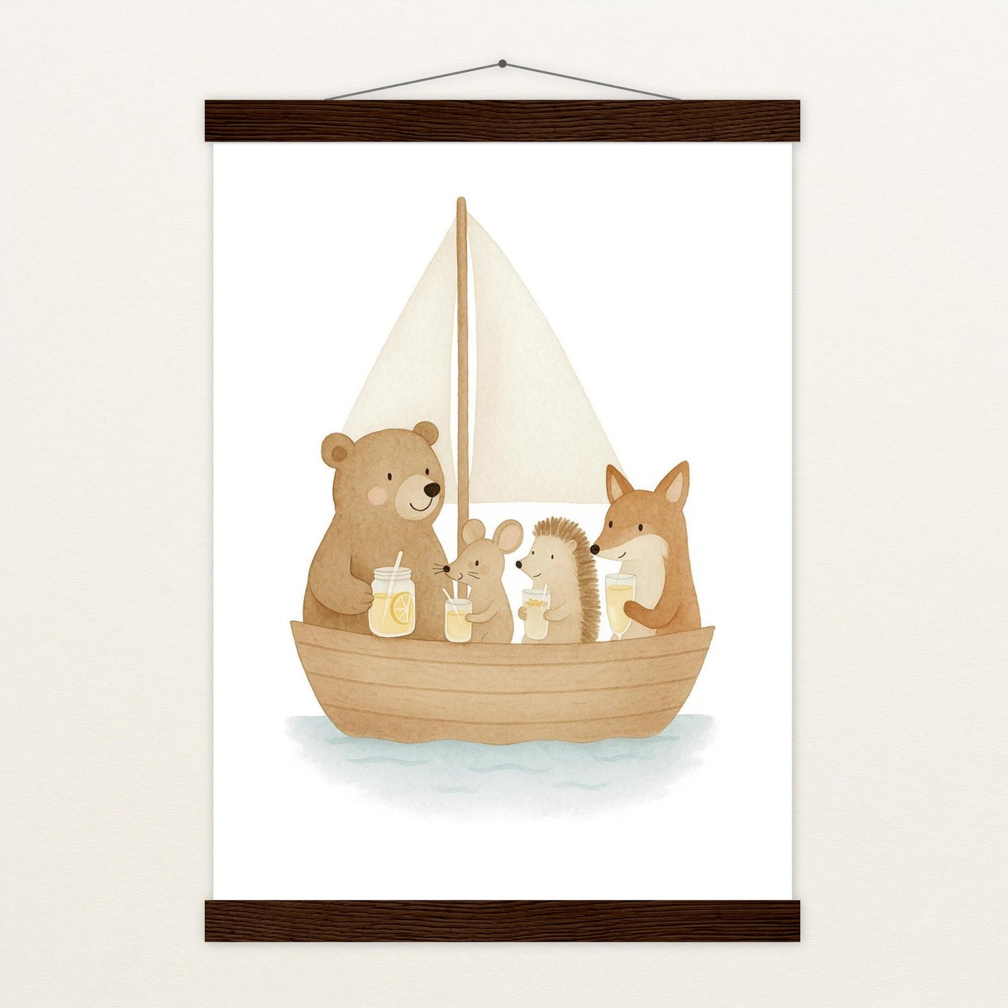 Tierfreunde - Motiv: "Segelschiff" Poster mit Leisten von tinylearner