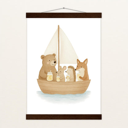 Tierfreunde - Motiv: "Segelschiff" Poster mit Leisten von tinylearner