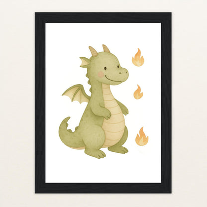 Drax der Drache Poster mit Holzrahmen von tinylearner