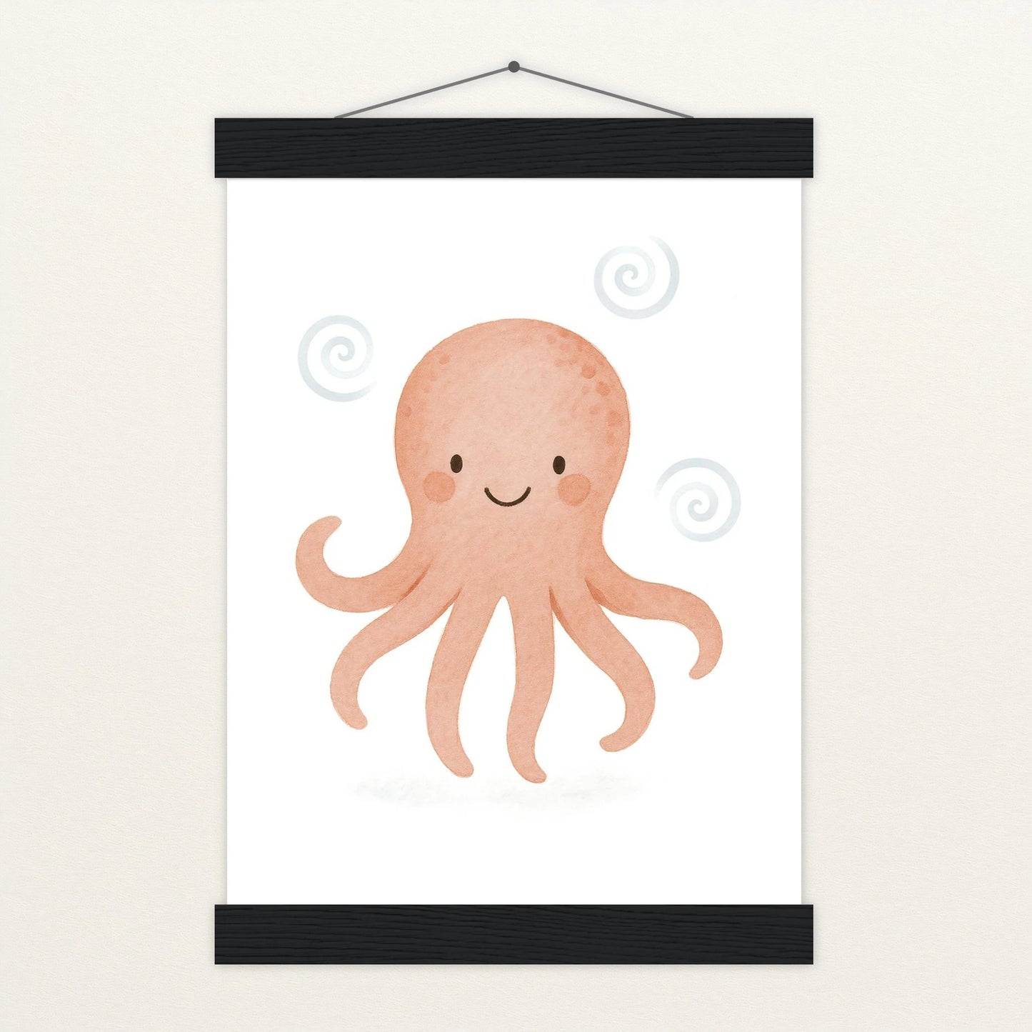 Tilli der Tintenfisch Poster mit Leisten von tinylearner