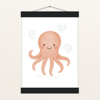 Tilli der Tintenfisch Poster mit Leisten von tinylearner