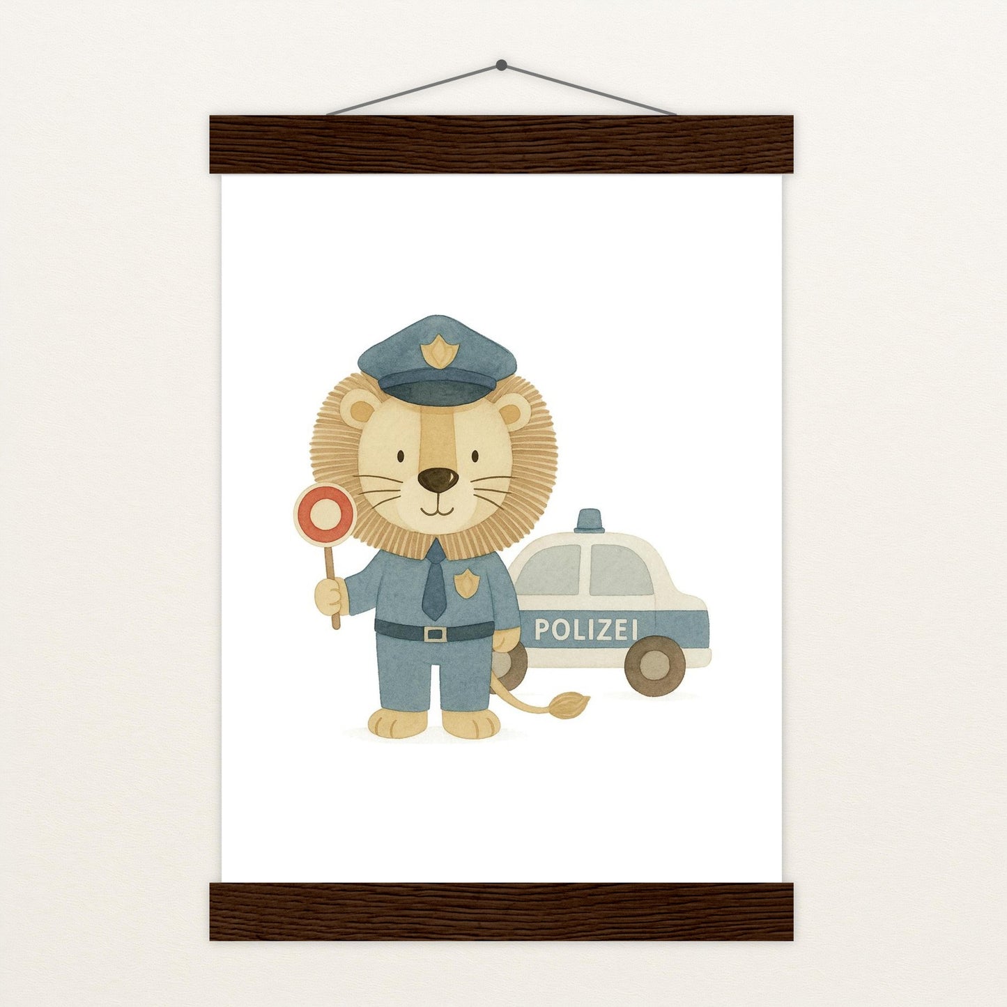 Leo der Löwe - Motiv: "Polizei" Poster mit Leisten von tinylearner