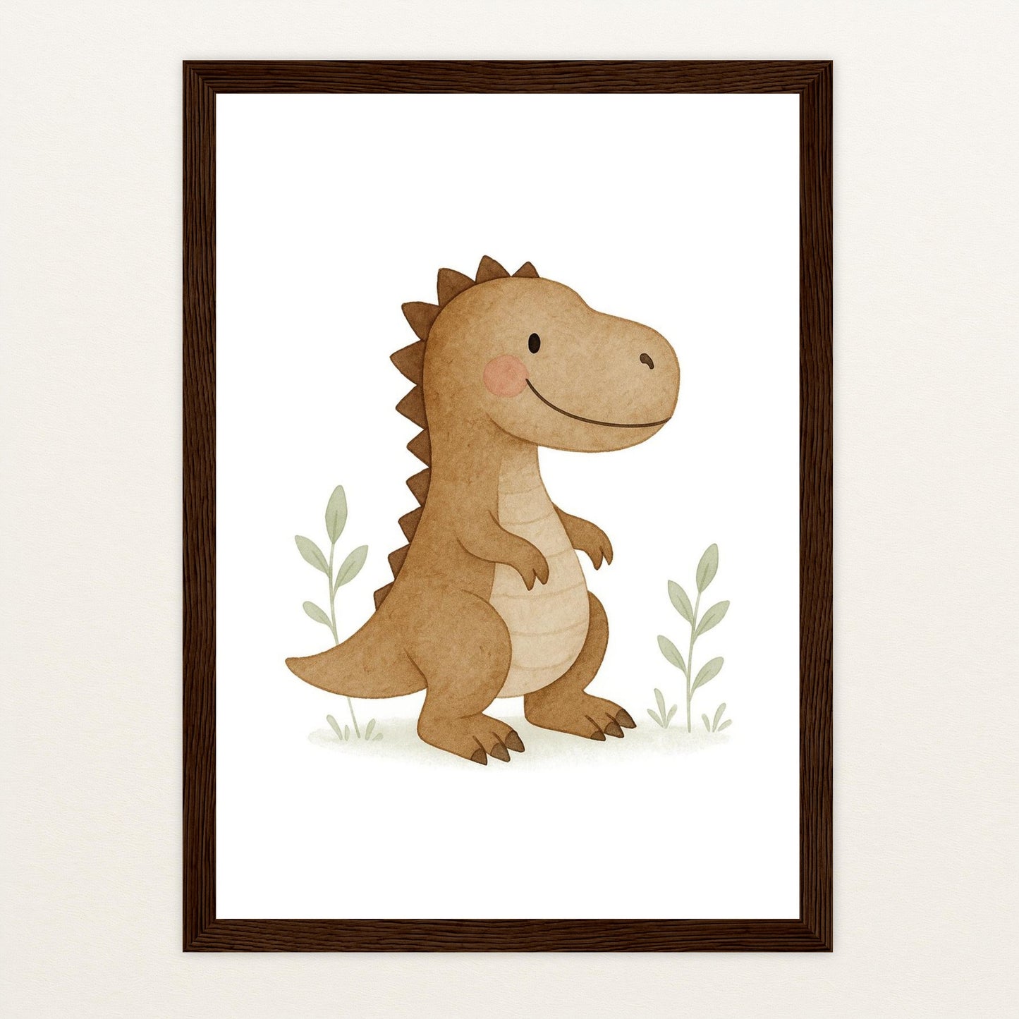 Dinosaurier T-Rex Poster mit Holzrahmen von tinylearner