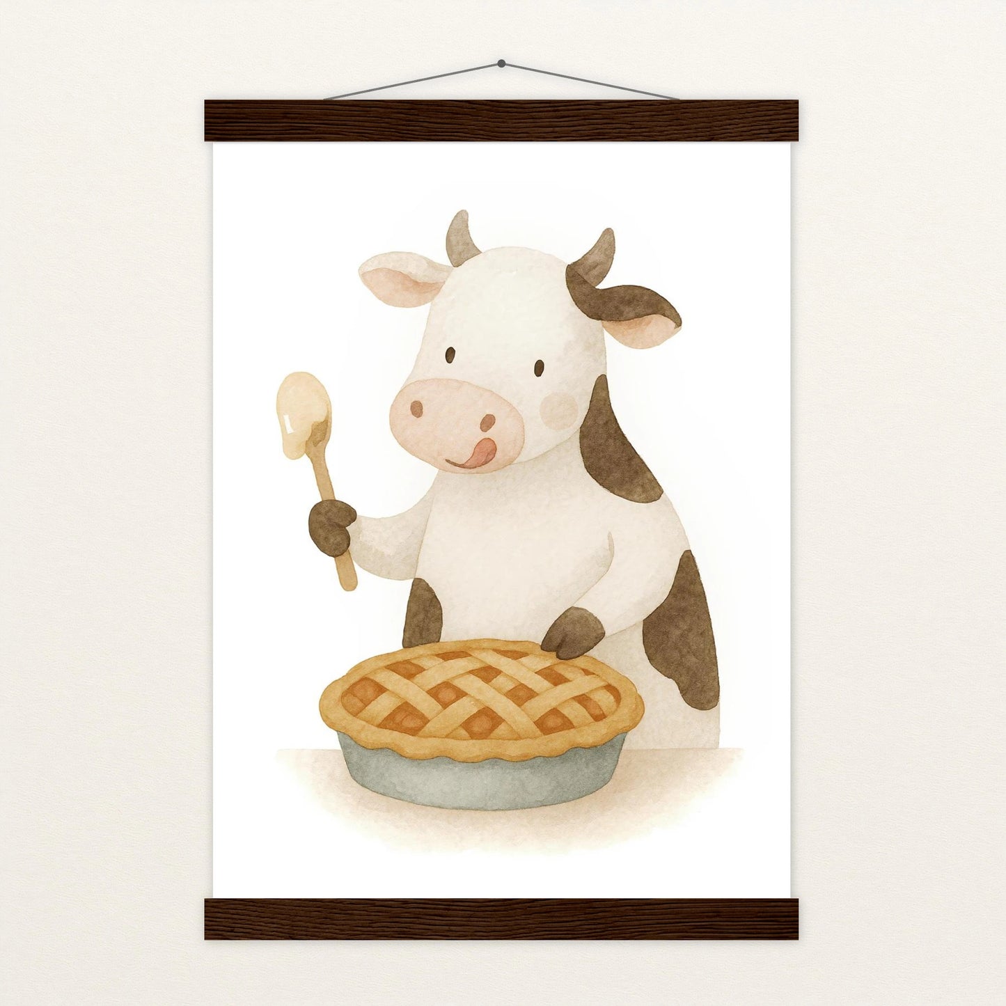 Klara die Kuh - Motiv: "Kuchen" Poster mit Leisten von tinylearner