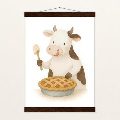 Klara die Kuh - Motiv: "Kuchen" Poster mit Leisten von tinylearner