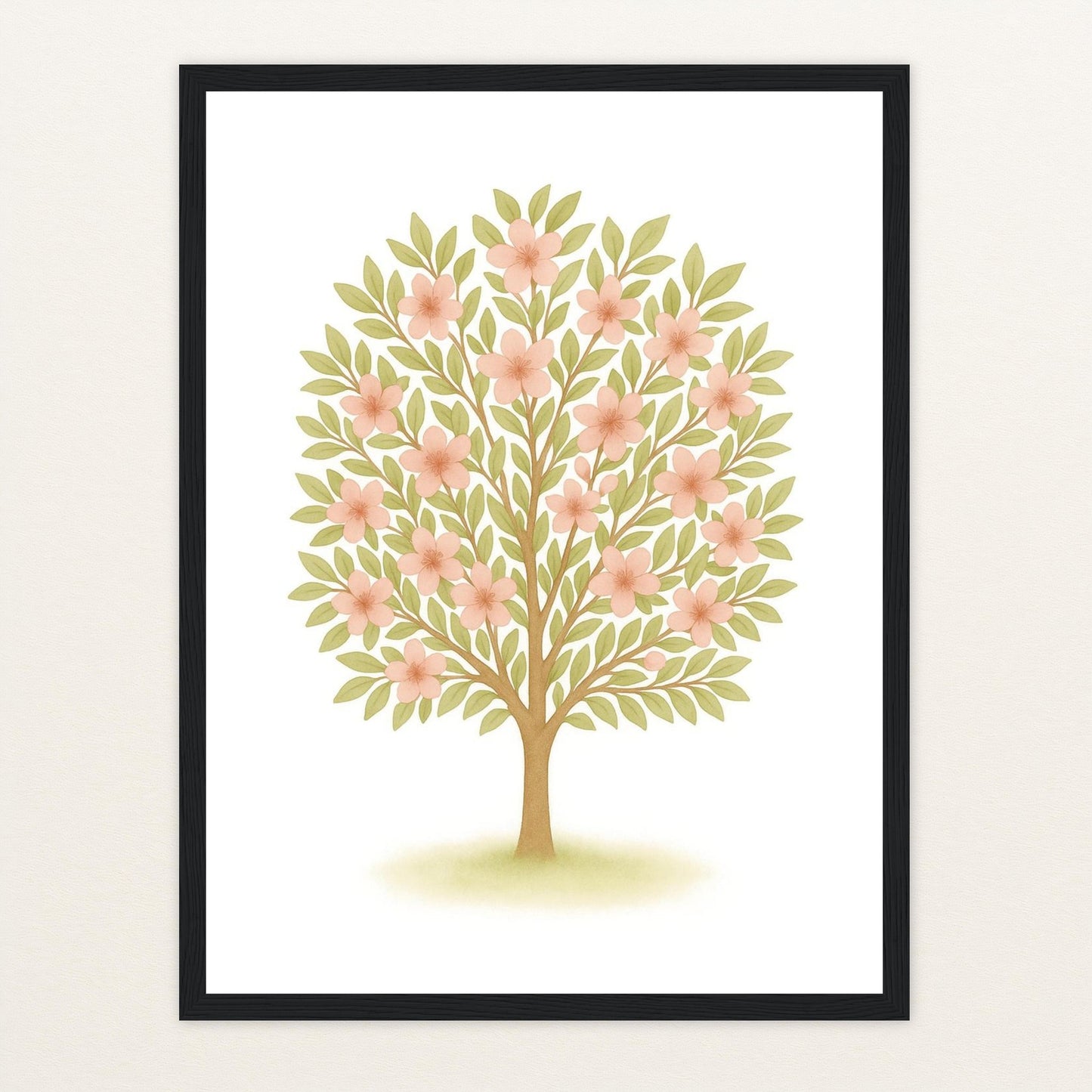 Kirschbaum Poster mit Holzrahmen von tinylearner