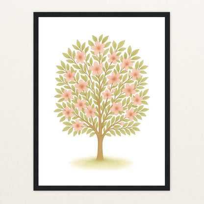 Kirschbaum Poster mit Holzrahmen von tinylearner