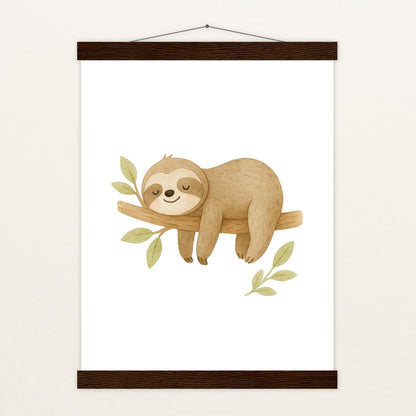 Fred das Faultier Poster mit Leisten von tinylearner