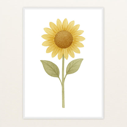 Sonnenblume Poster mit Holzrahmen von tinylearner