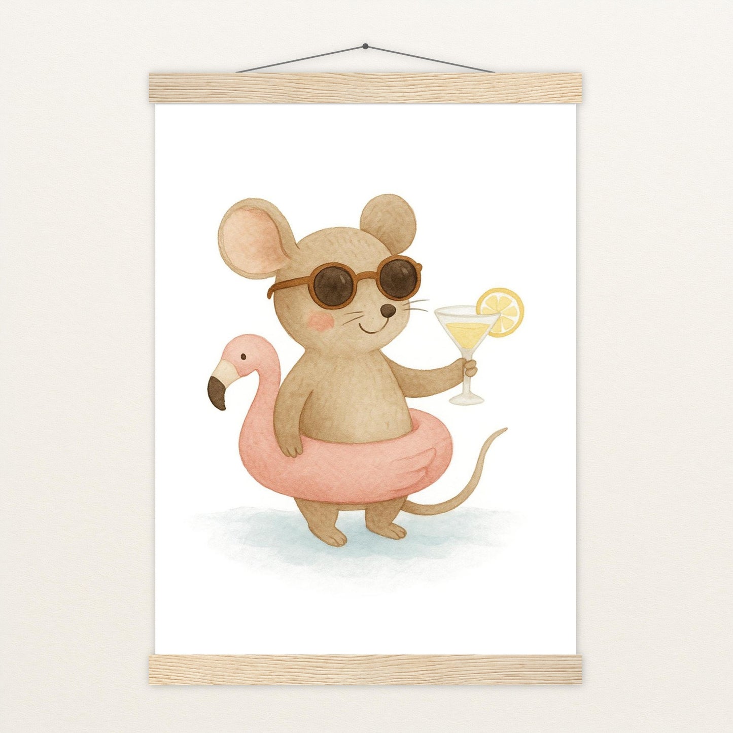 Mimi die Maus - Motiv: "Pooltag" Poster mit Leisten von tinylearner