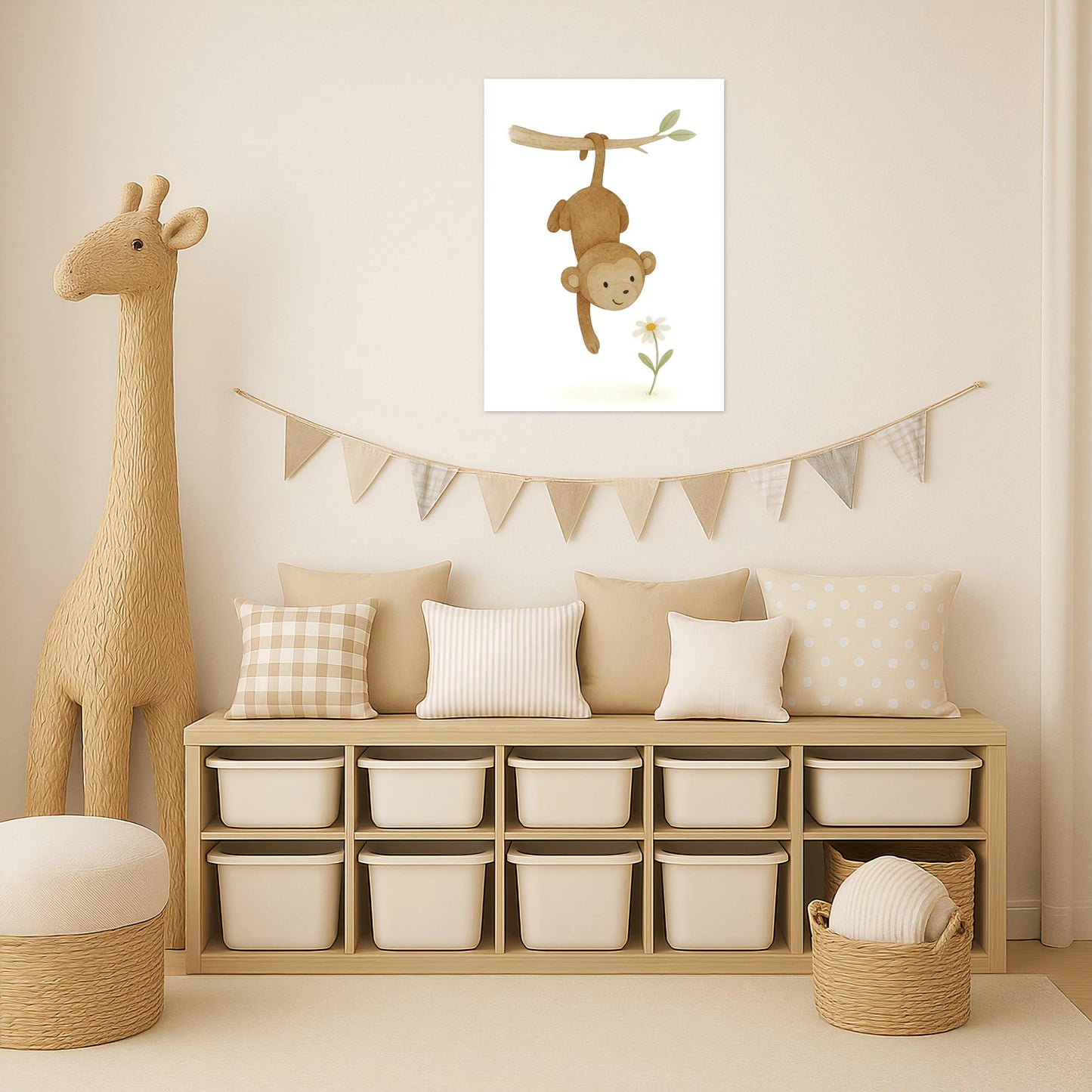 Aki der Affe - Motiv: "Gänseblümchen" Poster von tinylearner