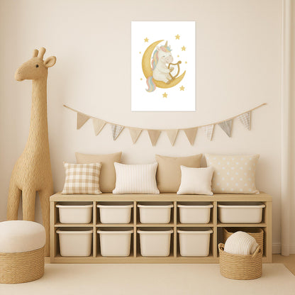 Luni das Einhorn - Motiv: "Mond" Poster von tinylearner