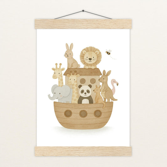 Tierfreunde - Motiv: "Arche Noah" Poster mit Leisten von tinylearner