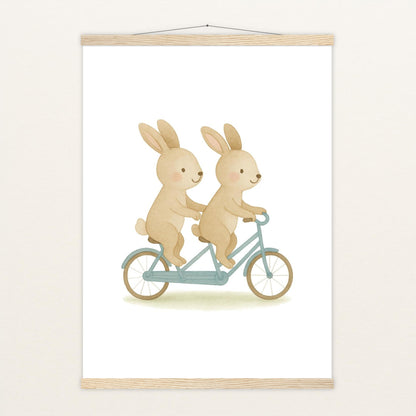 Holly der Hase - Motiv: "Tandem" Poster mit Leisten von tinylearner