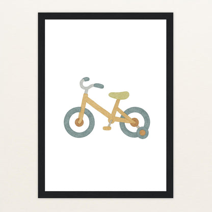 Fahrrad Poster mit Holzrahmen von tinylearner