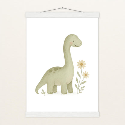 Dinosaurier Brachiosaurus Poster mit Leisten von tinylearner