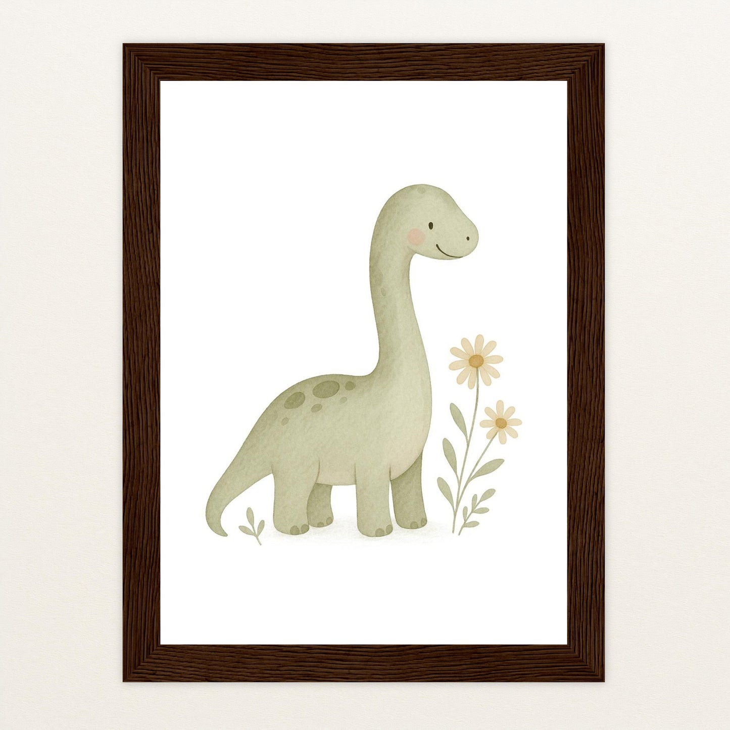 Dinosaurier Brachiosaurus Poster mit Holzrahmen von tinylearner
