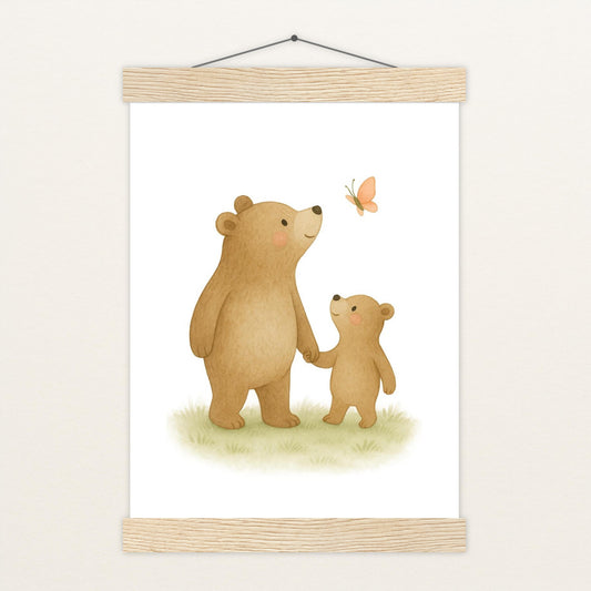 Balu der Bär - Motiv: "Schmetterling" Poster mit Leisten von tinylearner