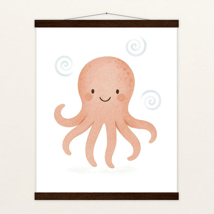 Tilli der Tintenfisch Poster mit Leisten von tinylearner