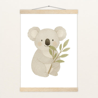 Kori der Koala - Motiv: "Eukalyptus" Poster mit Leisten von tinylearner