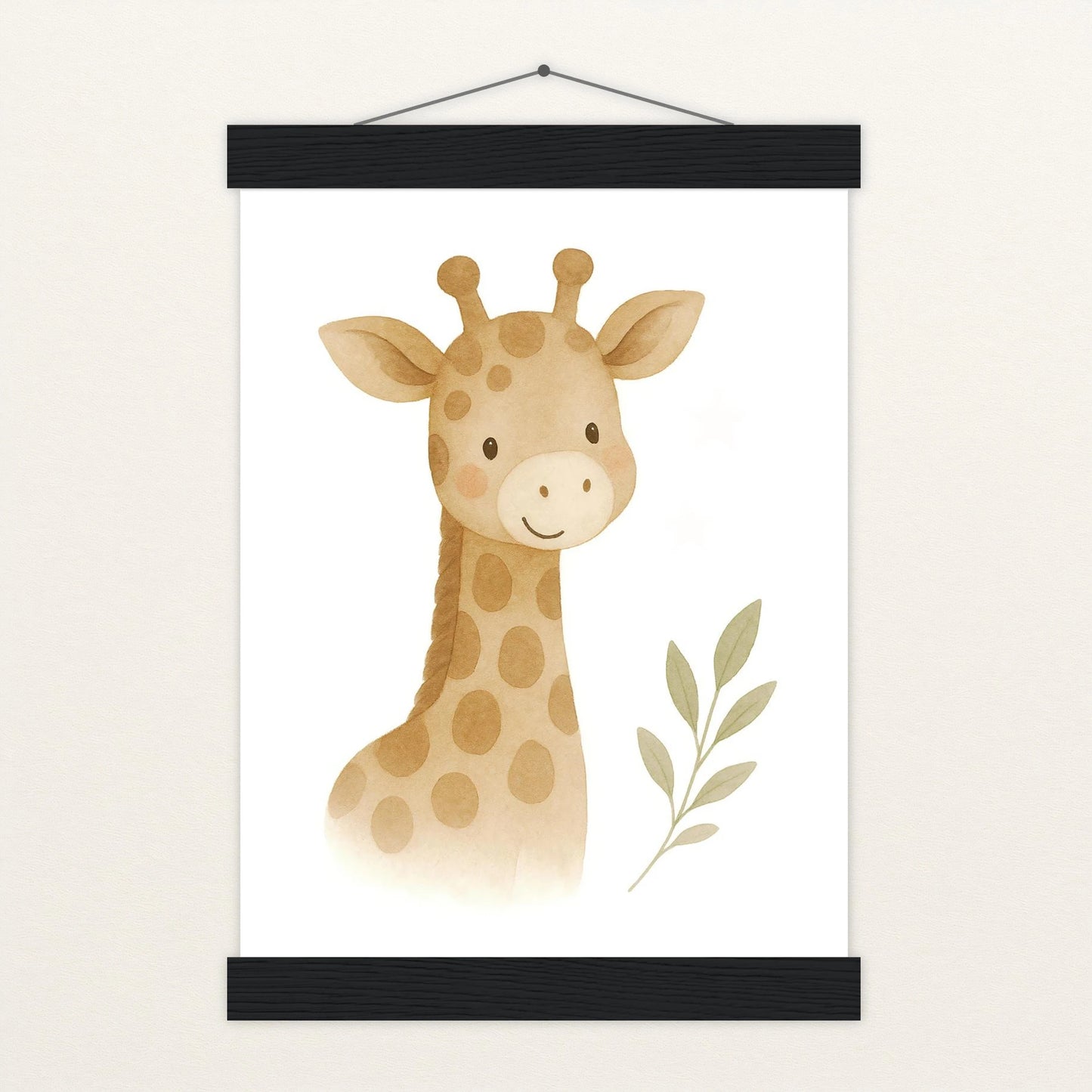 Greta die Giraffe Poster mit Leisten von tinylearner