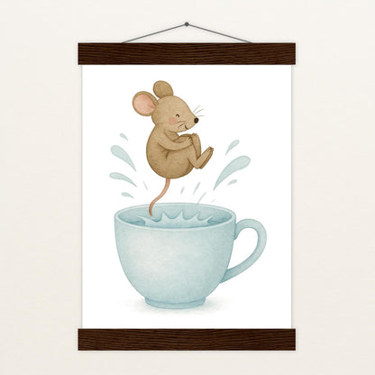 Mimi die Maus - Motiv: "Pool" Poster mit Leisten von tinylearner