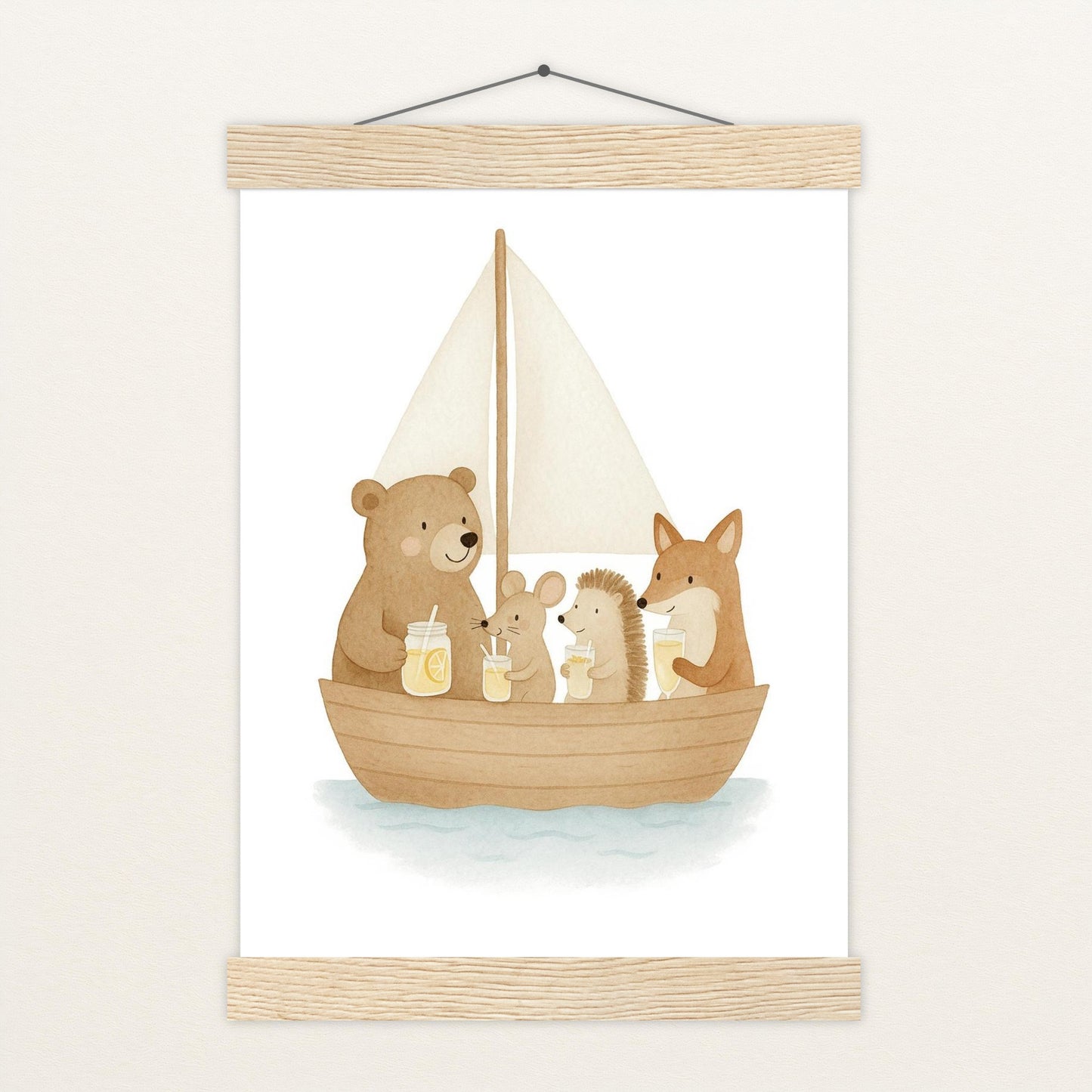 Tierfreunde - Motiv: "Segelschiff" Poster mit Leisten von tinylearner
