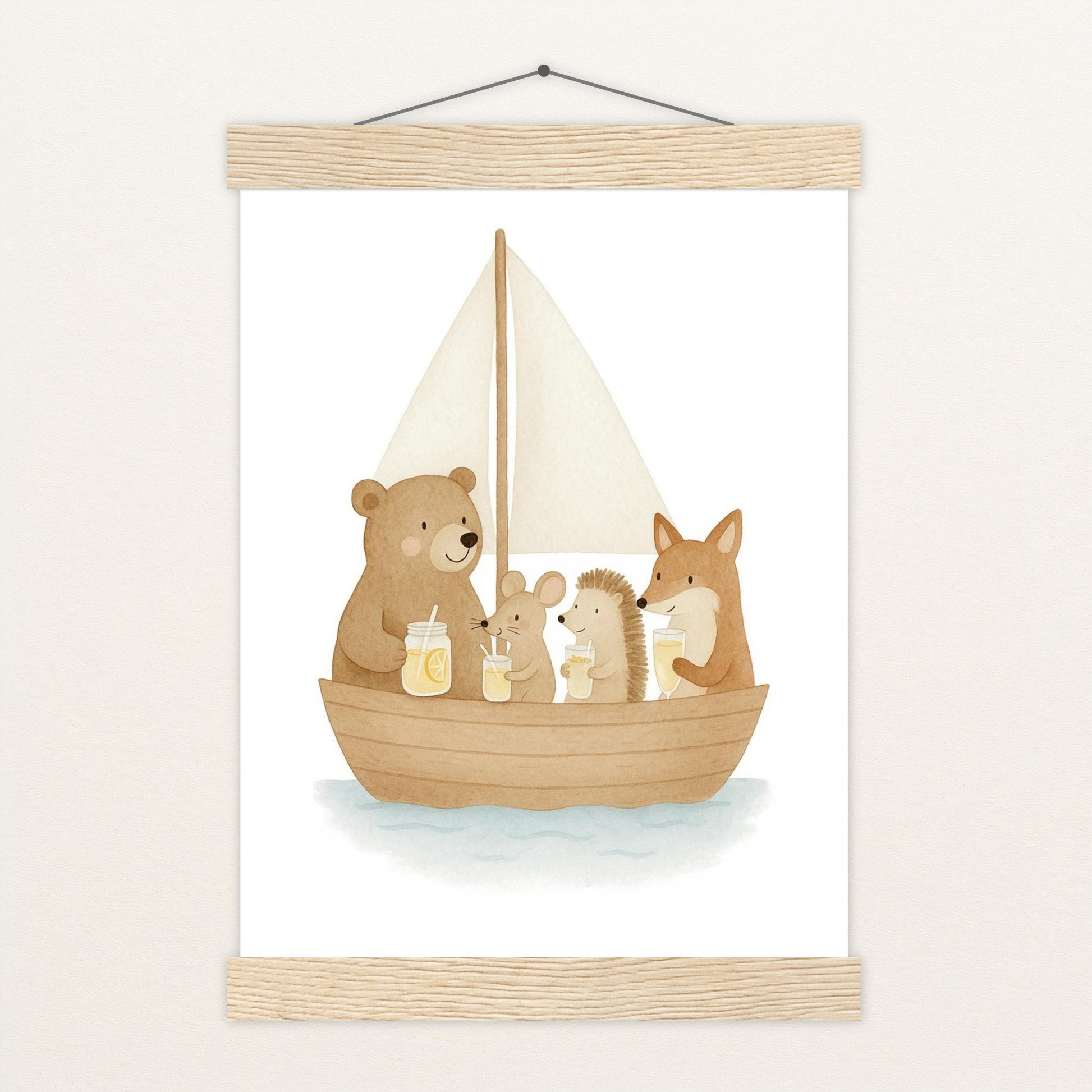 Tierfreunde - Motiv: "Segelschiff" Poster mit Leisten von tinylearner