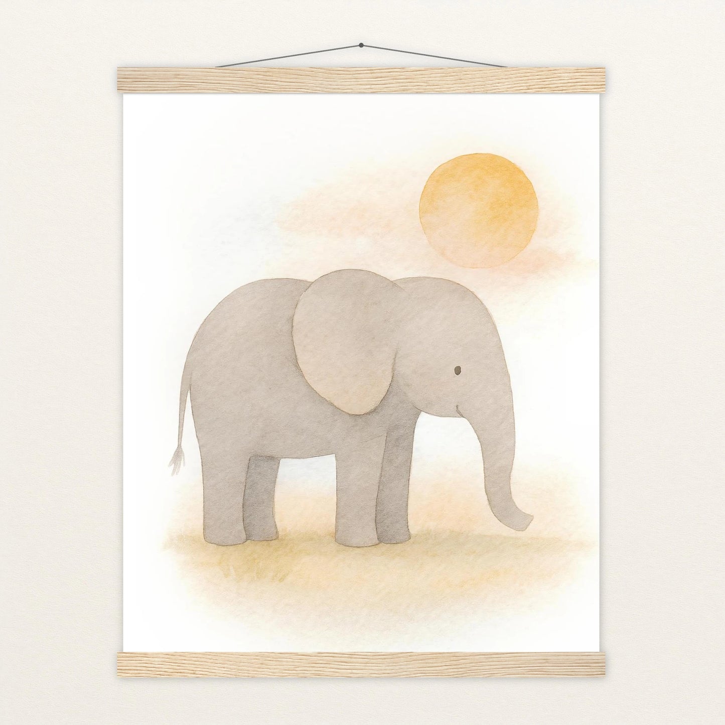 Emil der Elefant - Motiv: "Sonne" Poster mit Leisten von tinylearner
