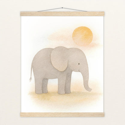 Emil der Elefant - Motiv: "Sonne" Poster mit Leisten von tinylearner