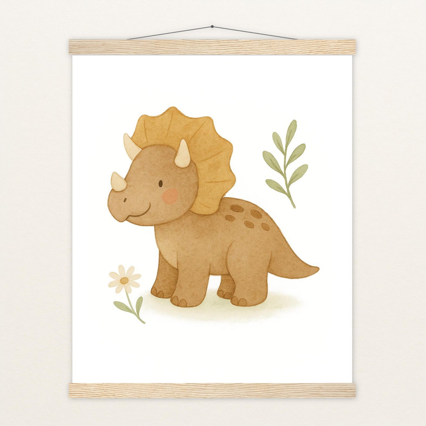 Dinosaurier Triceratops Poster mit Leisten von tinylearner