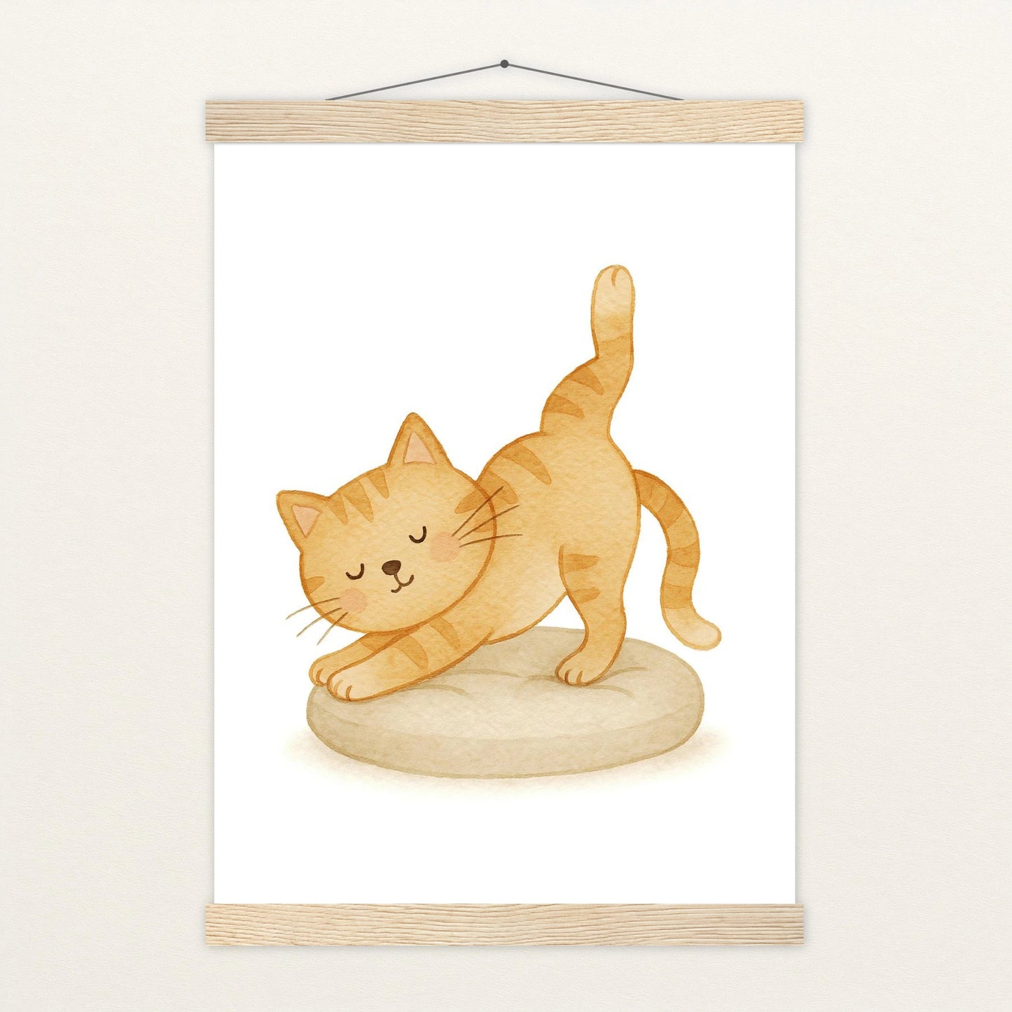 Kira die Katze - Motiv: "Yoga" Poster mit Leisten von tinylearner