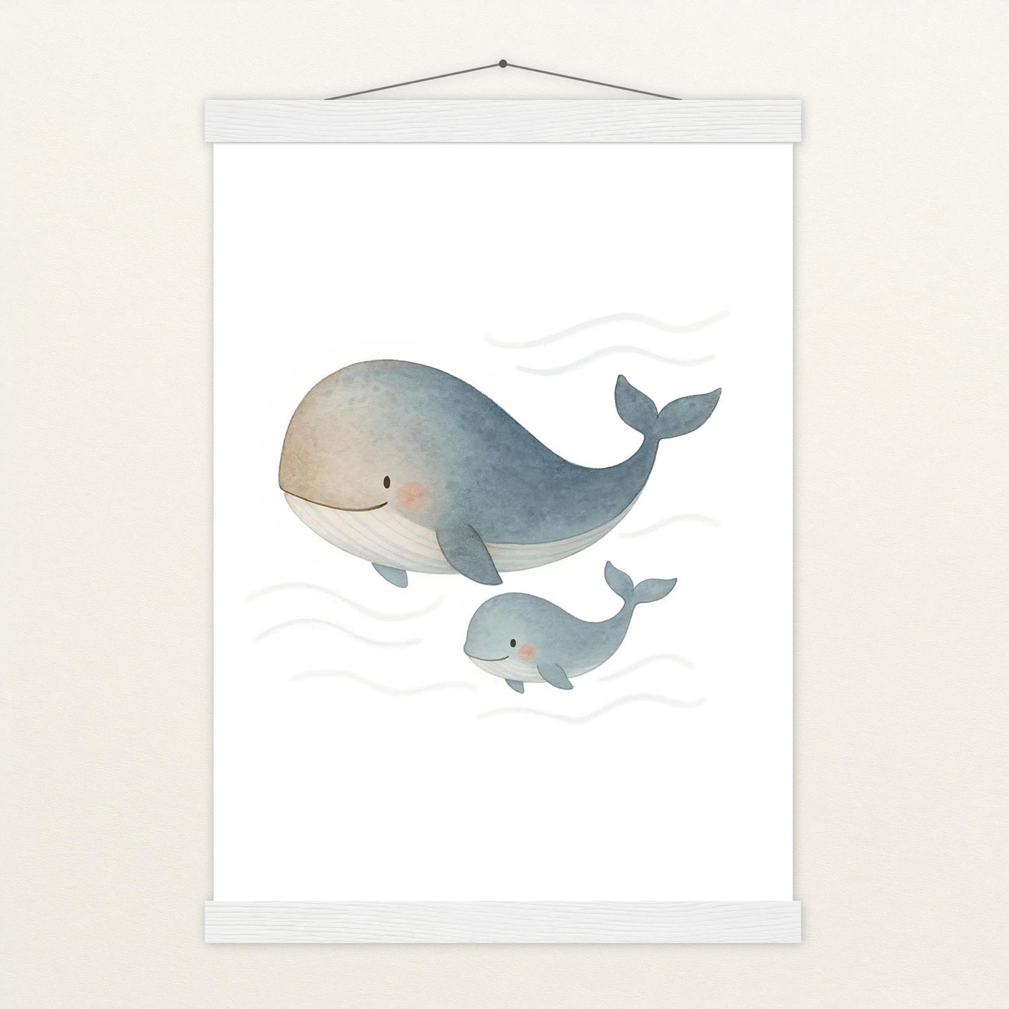 Willi der Wal - Motiv: "Familie" Poster mit Leisten von tinylearner