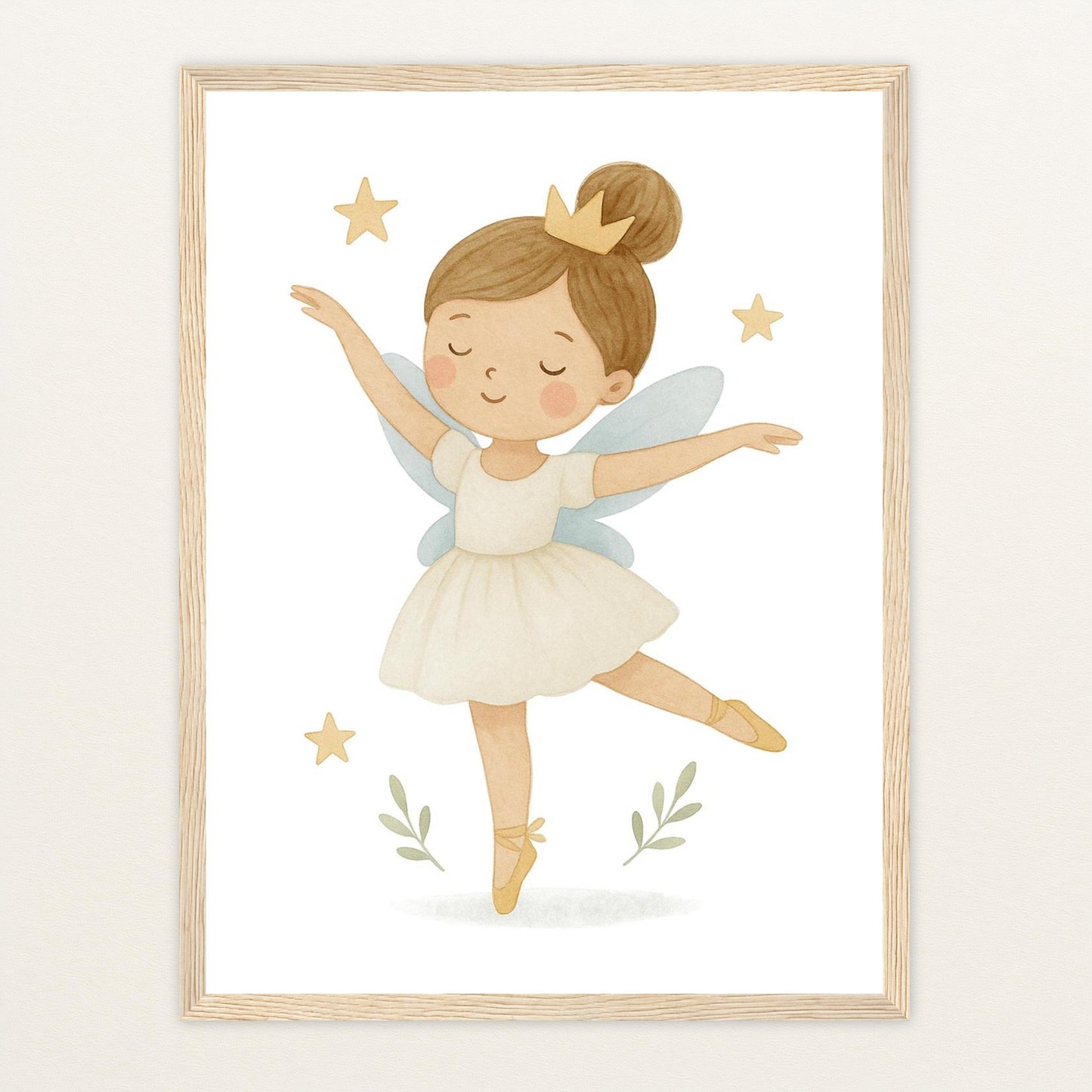 Fina die Fee - Motiv: "Ballett" Poster mit Holzrahmen von tinylearner