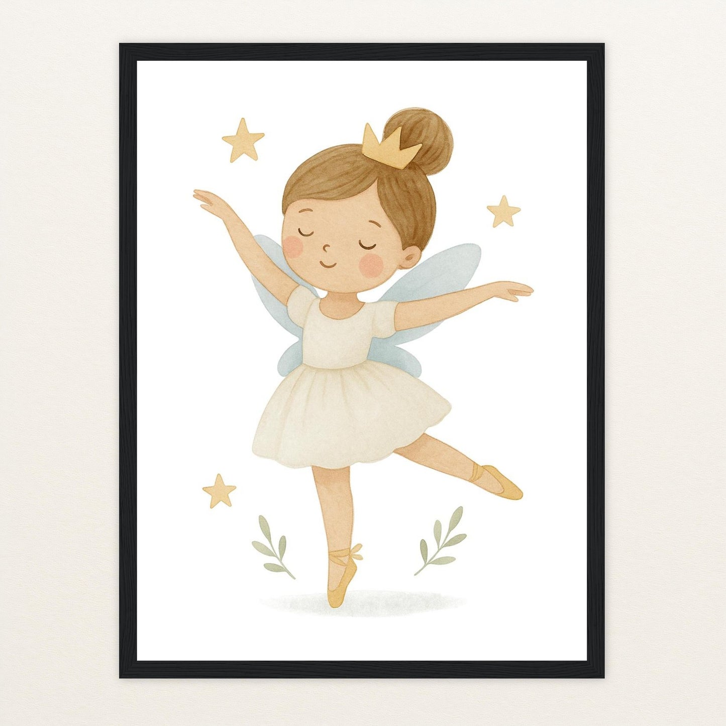 Fina die Fee - Motiv: "Ballett" Poster mit Holzrahmen von tinylearner