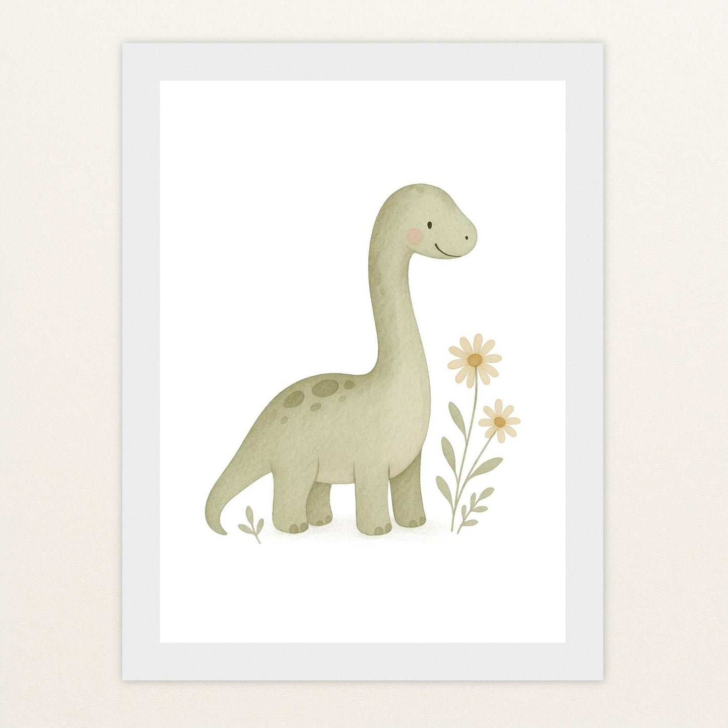 Dinosaurier Brachiosaurus Poster mit Holzrahmen von tinylearner