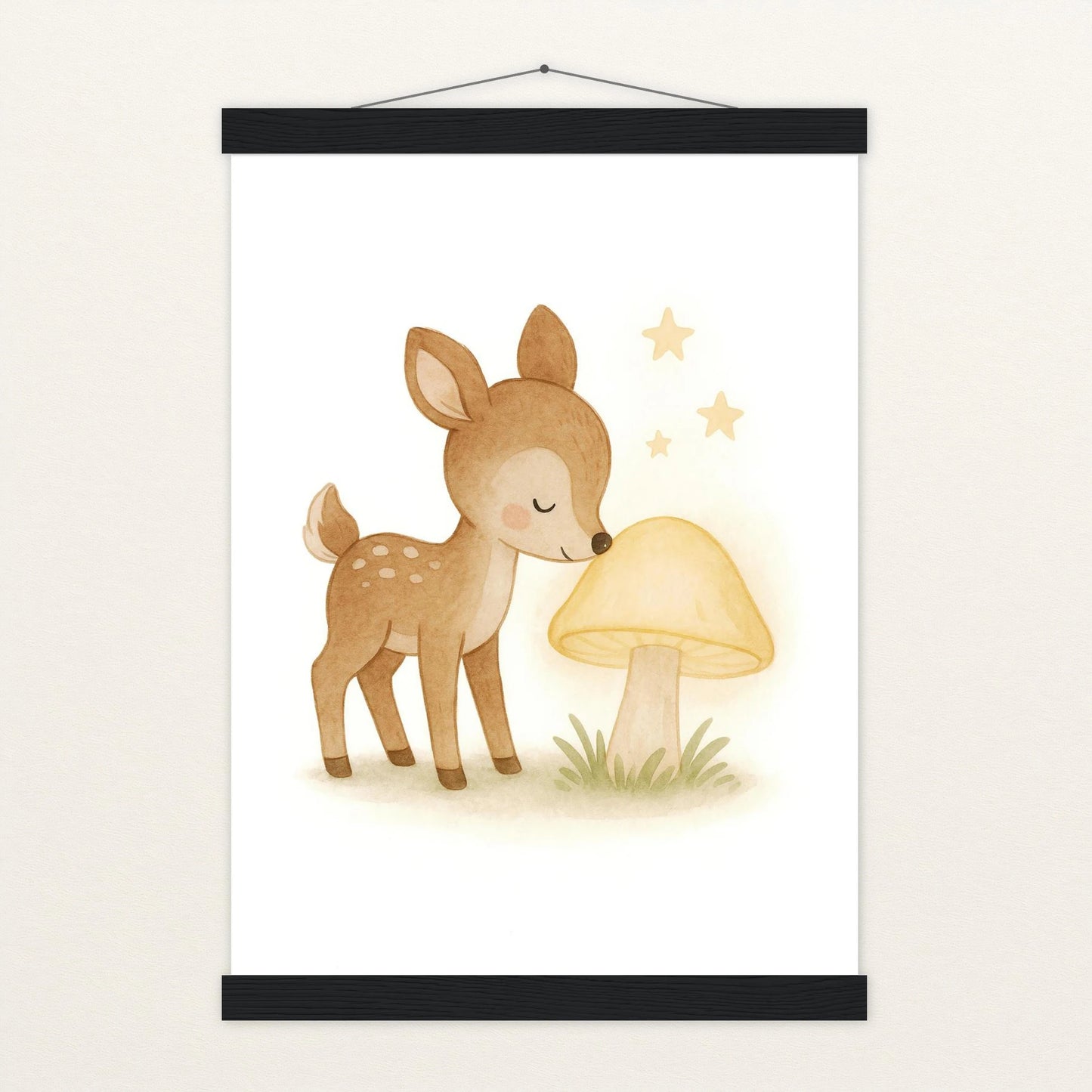 Ria das Reh - Motiv: "Leuchtpilz" Poster mit Leisten von tinylearner