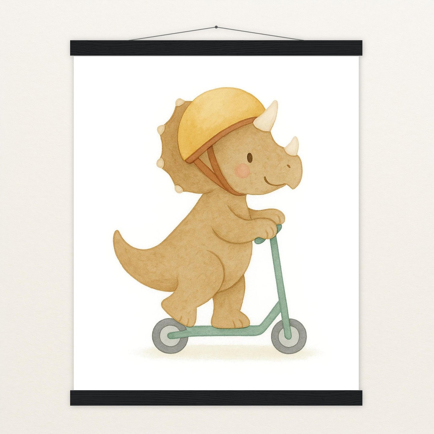 Dinosaurier Triceratops - Motiv: "Roller" Poster mit Leisten von tinylearner