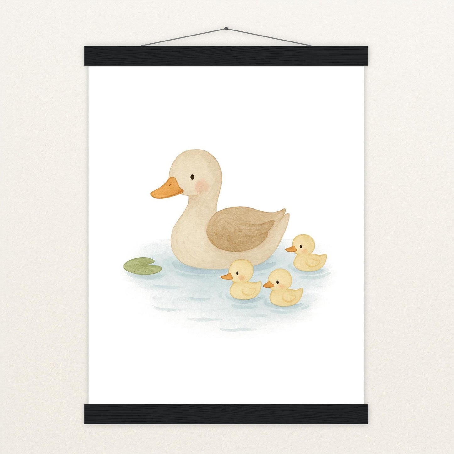 Gusi die Gans - Motiv: "Teich" Poster mit Leisten von tinylearner