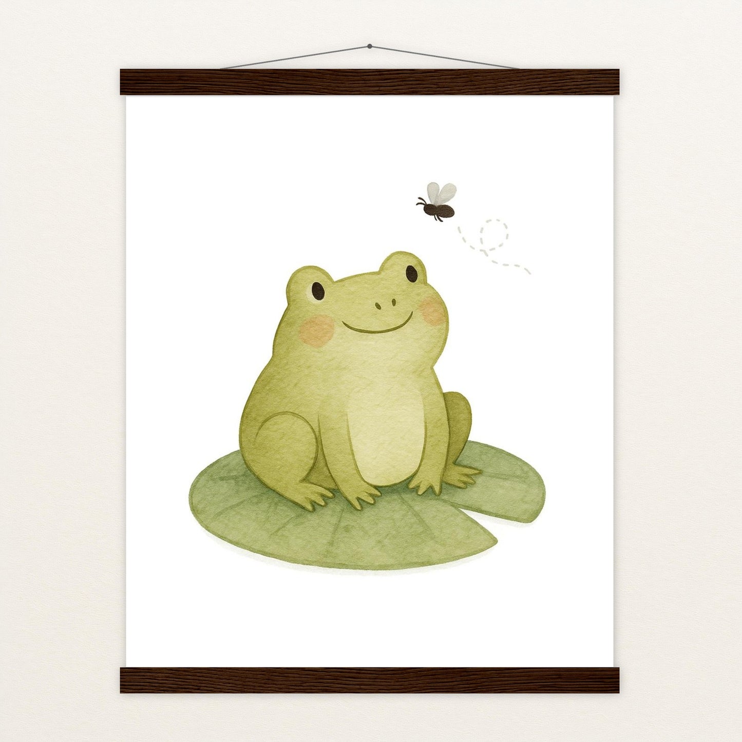 Flocke der Frosch - Motiv: "Fliege" Poster mit Leisten von tinylearner