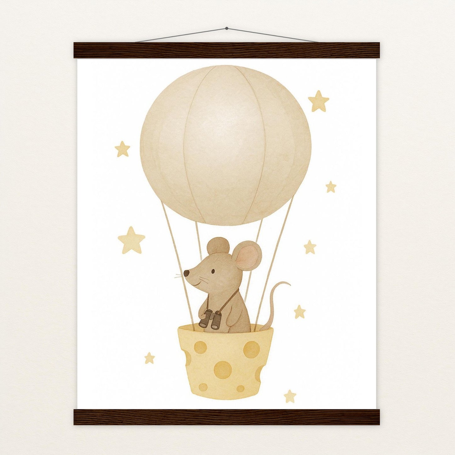 Mimi die Maus - Motiv: "Heißluftballon" Poster mit Leisten von tinylearner