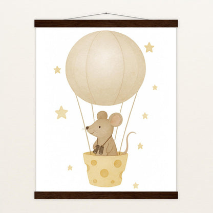 Mimi die Maus - Motiv: "Heißluftballon" Poster mit Leisten von tinylearner