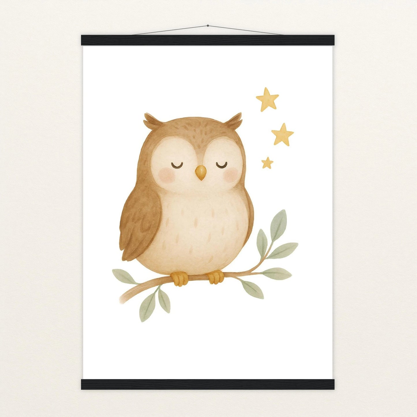 Emmi die Eule Poster mit Leisten von tinylearner