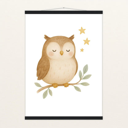 Emmi die Eule Poster mit Leisten von tinylearner