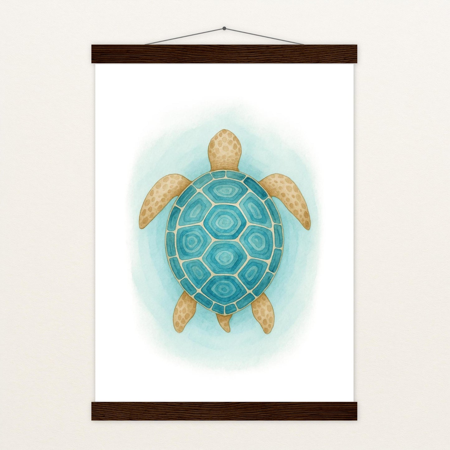 Sora die Schildkröte - Motiv: "Treiben" Poster mit Leisten von tinylearner