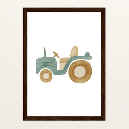 Traktor Poster mit Holzrahmen von tinylearner