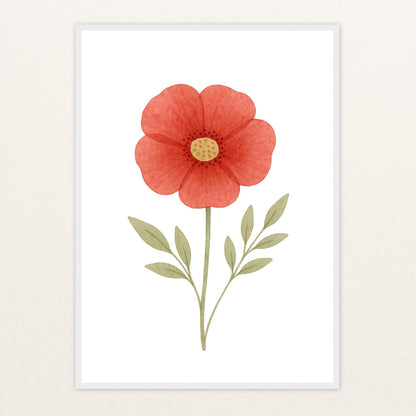 Mohnblume Poster mit Holzrahmen von tinylearner