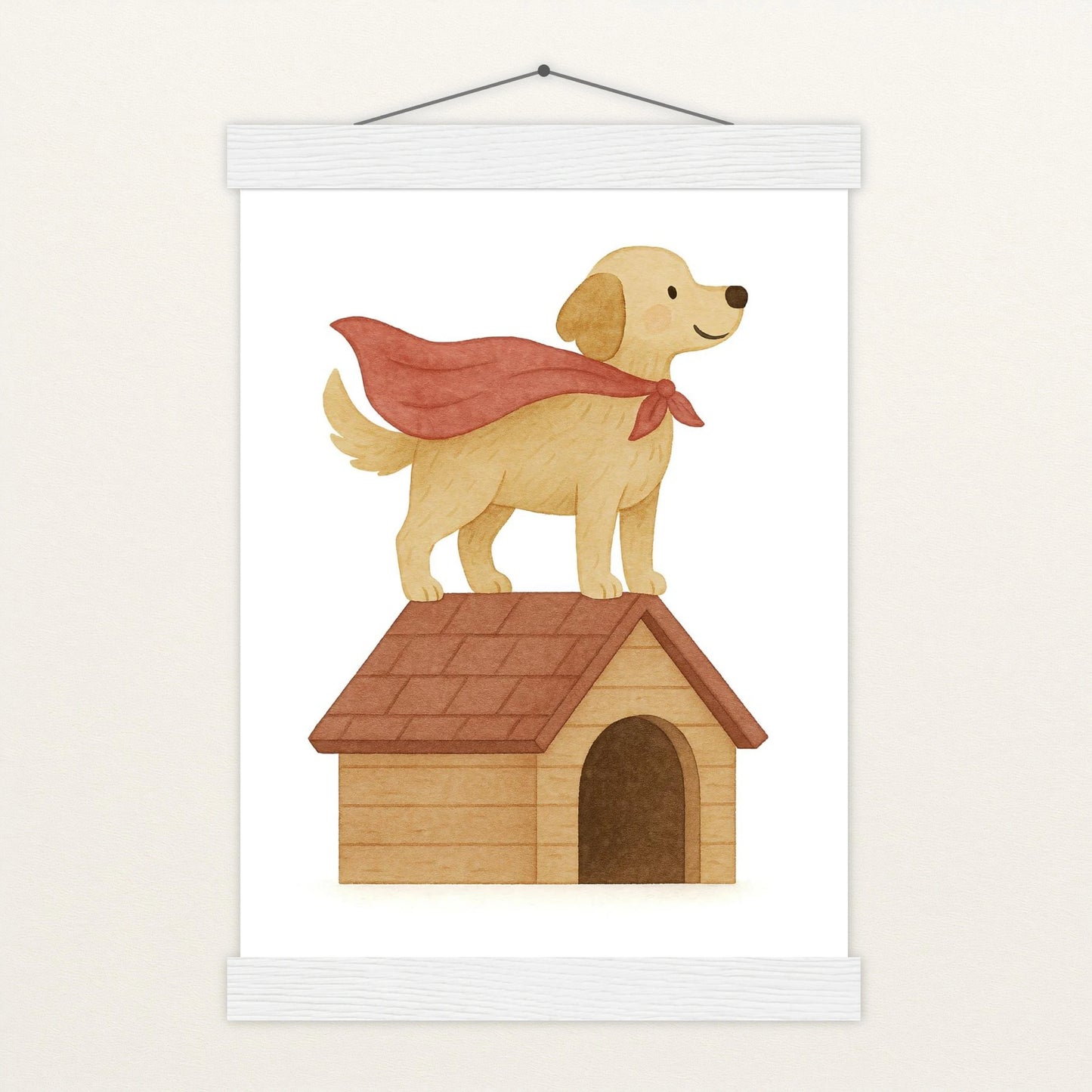 Hugo der Hund - Motiv: "Superheld" Poster mit Leisten von tinylearner