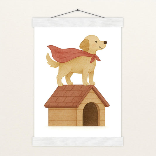 Hugo der Hund - Motiv: "Superheld" Poster mit Leisten von tinylearner